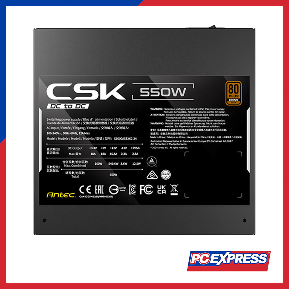 ANTEC CSK550 DC 550W 80+ Bronze Non-Modular Power Supply - Image 3