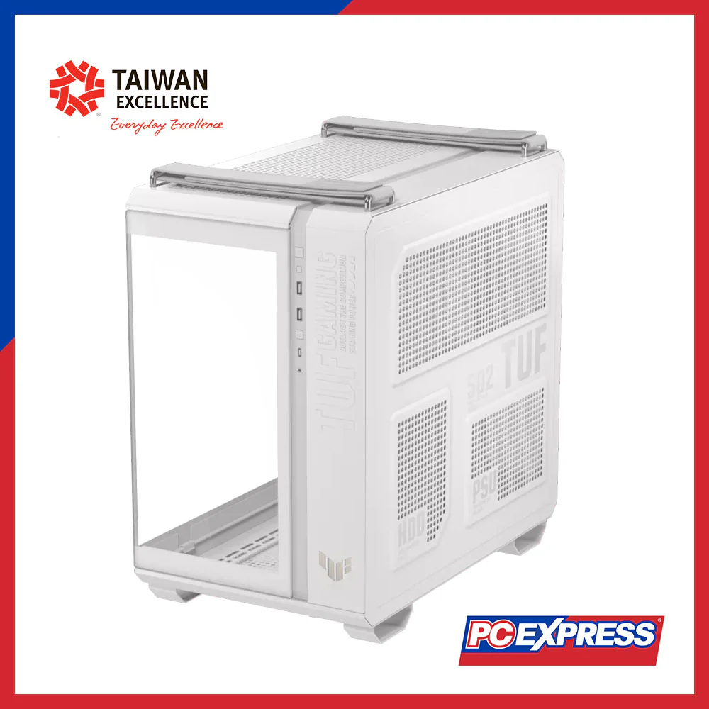 ASUS TUF Gaming GT502 Horizon Mid Tower PC Case - White - Image 3