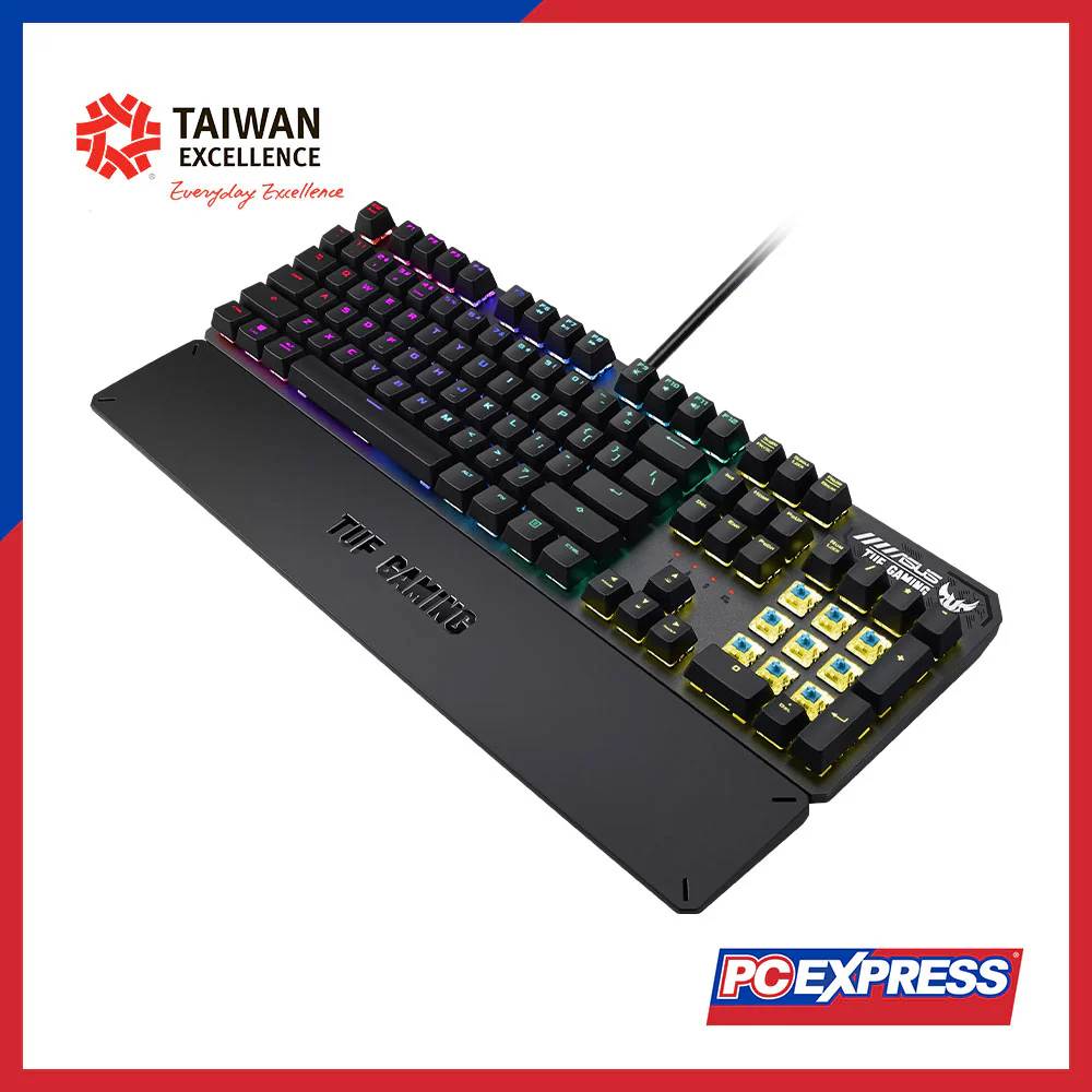 ASUS TUF Gaming K3 (Blue Switch) RGB Mechanical Gaming Keyboard (Gun Metal) - Image 3