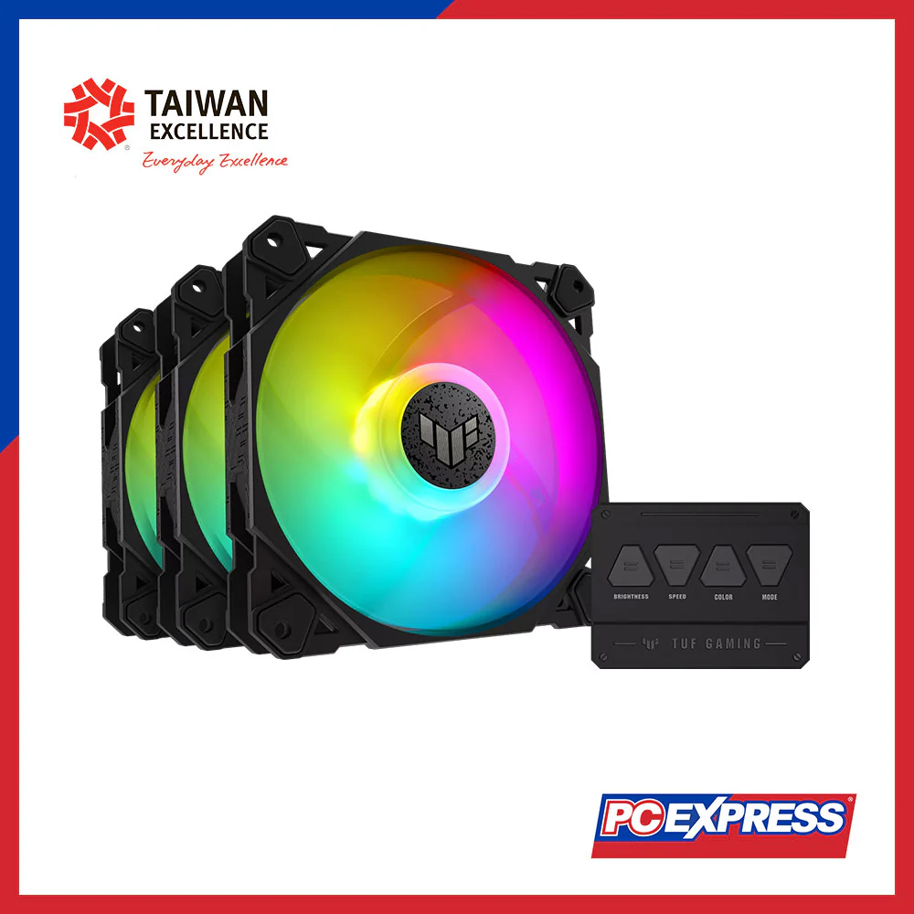 ASUS TUF Gaming TF120 ARGB Fan - Triple Fan Kit with ARGB Controller - Image 2