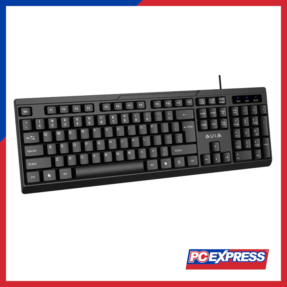 AULA AK205 USB Full-Sized Wired Keyboard - Black - Image 3