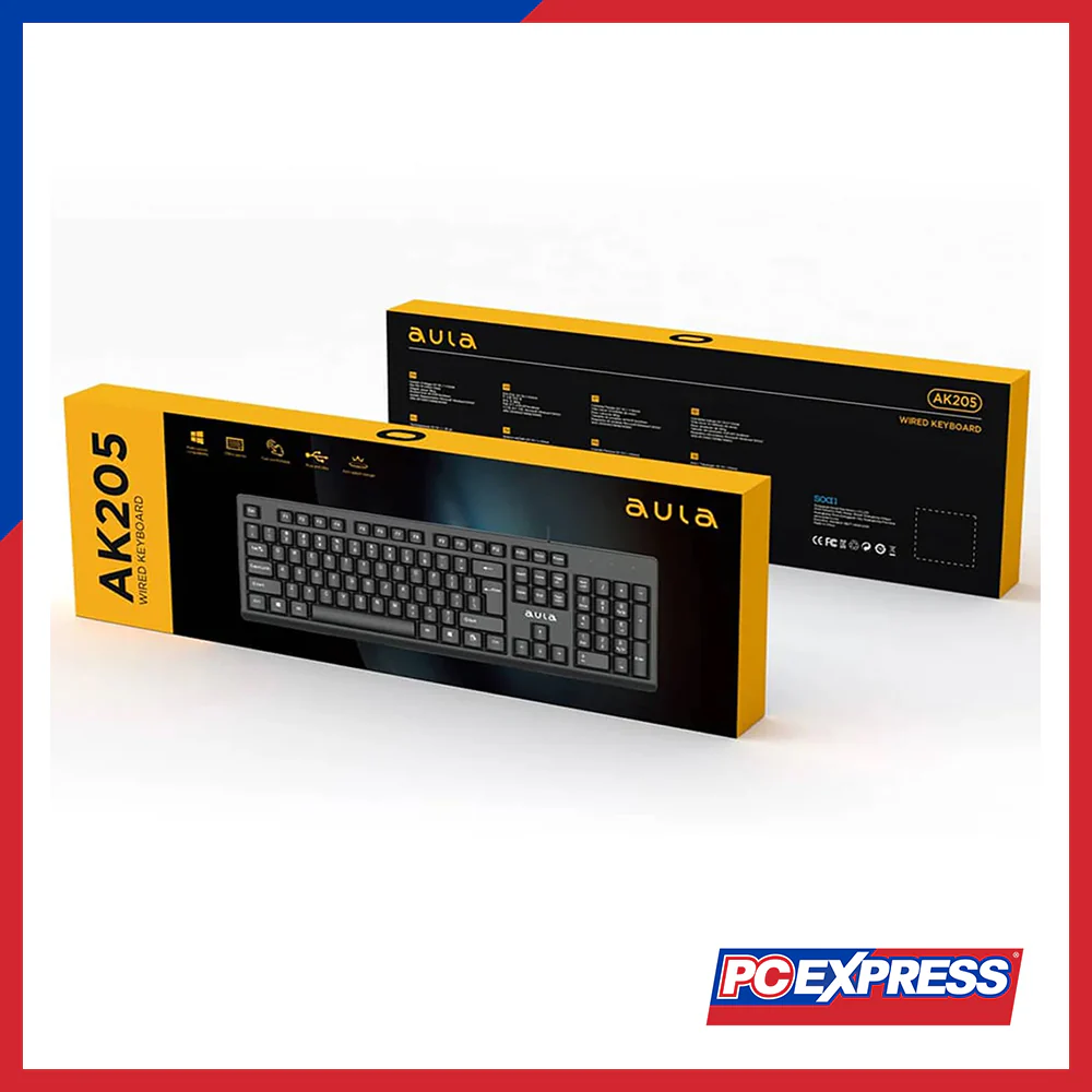 AULA AK205 USB Full-Sized Wired Keyboard - Black - Image 5