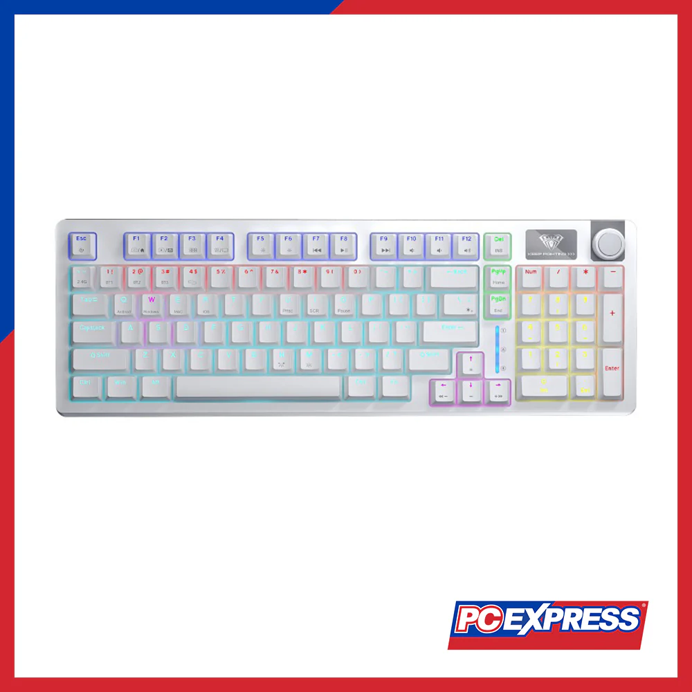 AULA S98 RGB Mechanical Gaming Keyboard - White - Blue Switch
