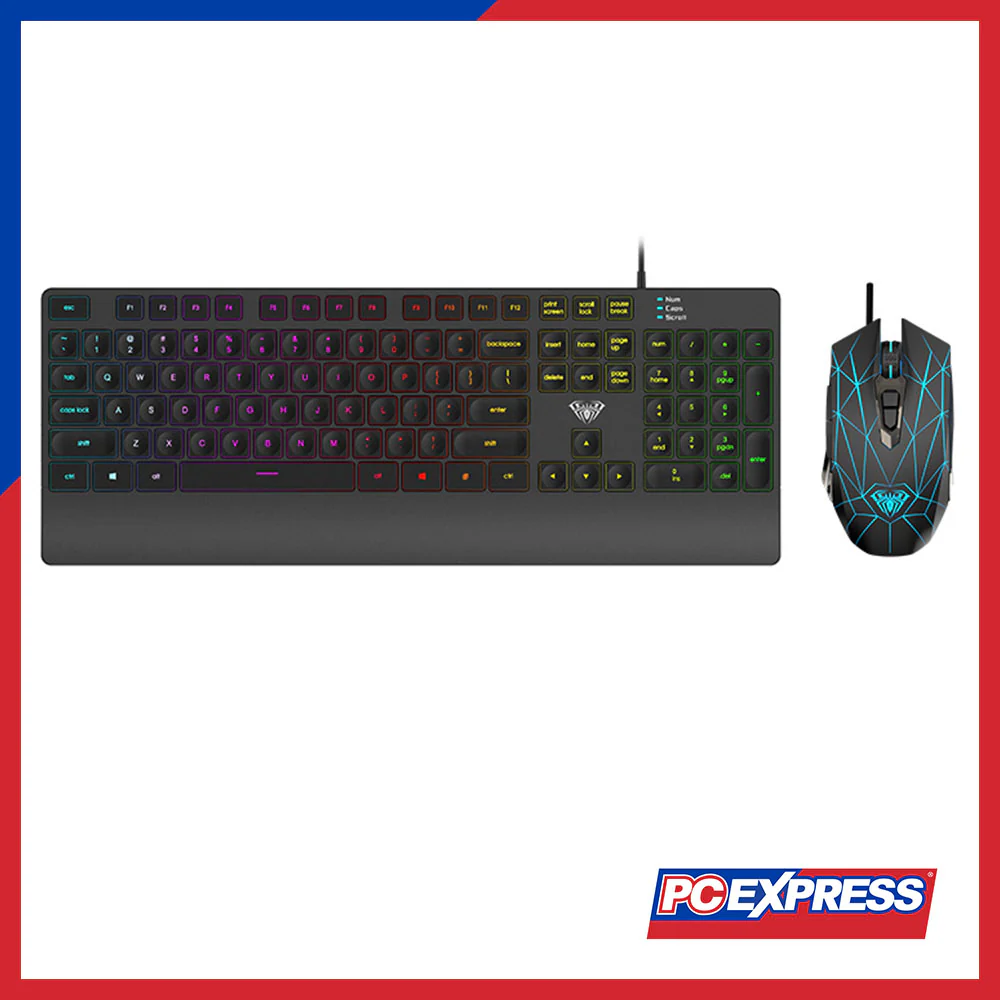 AULA WIND T201 Wired Membraine Gaming (Keyboard + Mouse) Combo - Black - Image 2