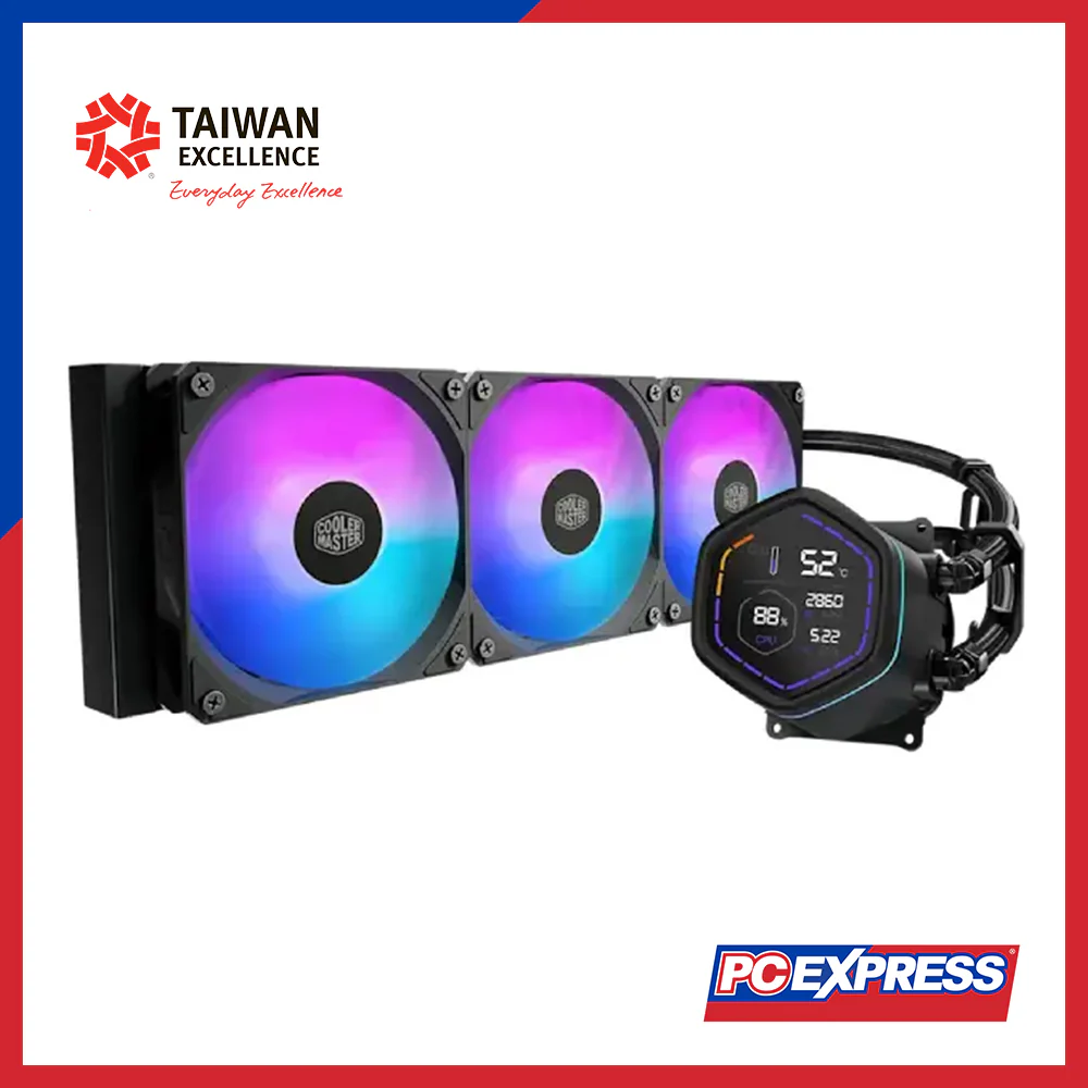 COOLER MASTER Master Liquid Core Nex Digital 360 (MLX-D36M-A18PA-RD) ARGB Liquid CPU Cooler Fan - Black