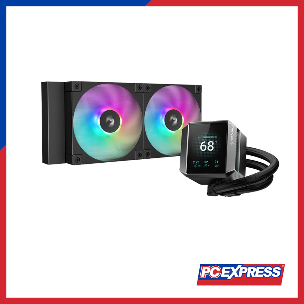 DEEPCOOL MYSTIQUE 240 ARGB W/ LCD SCREEN CPU Cooler Fan - Black