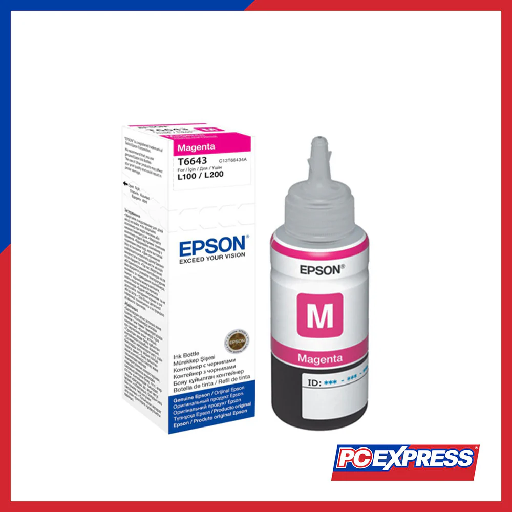 EPSON T6643 Magenta (FOR L100/L200) Ink Bottle