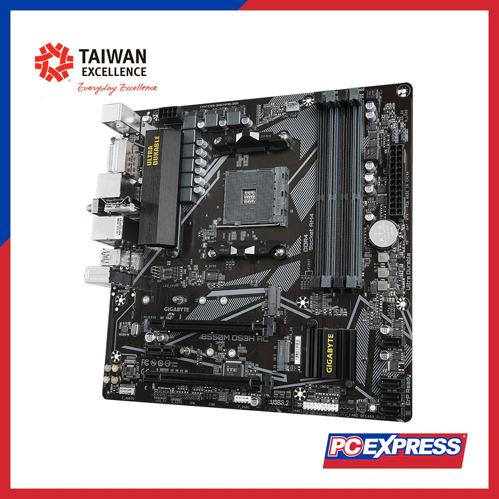 GIGABYTE B550M DS3H-AC AM4 MATX Motherboard - Image 3