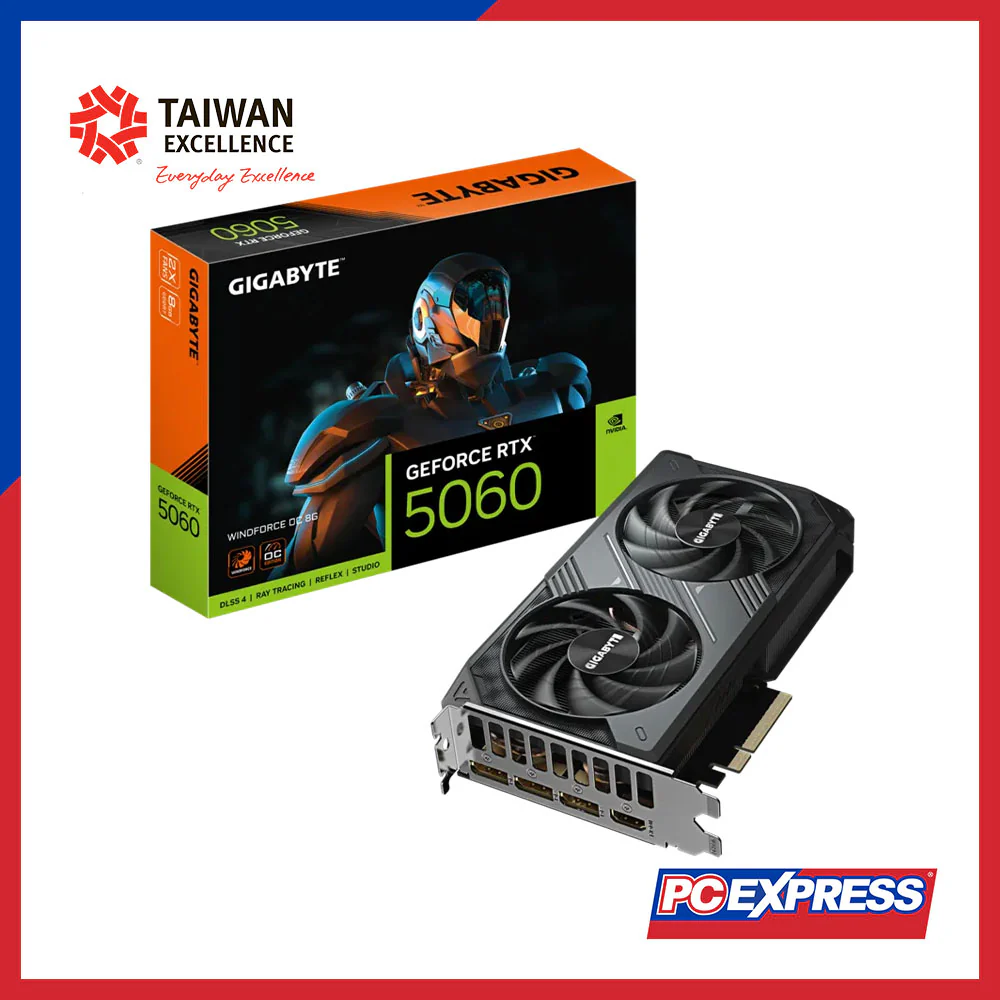 GIGABYTE GeForce RTX™ 5060 WINDFORCE OC 8GB GDDR7 128-bit Graphics Card