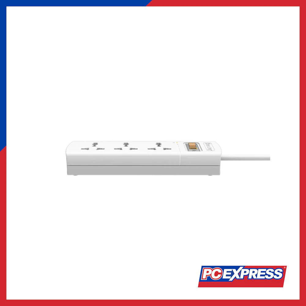 HUNTKEY SZM304-4 3-Socket Surge Protect Power Strip - Image 2