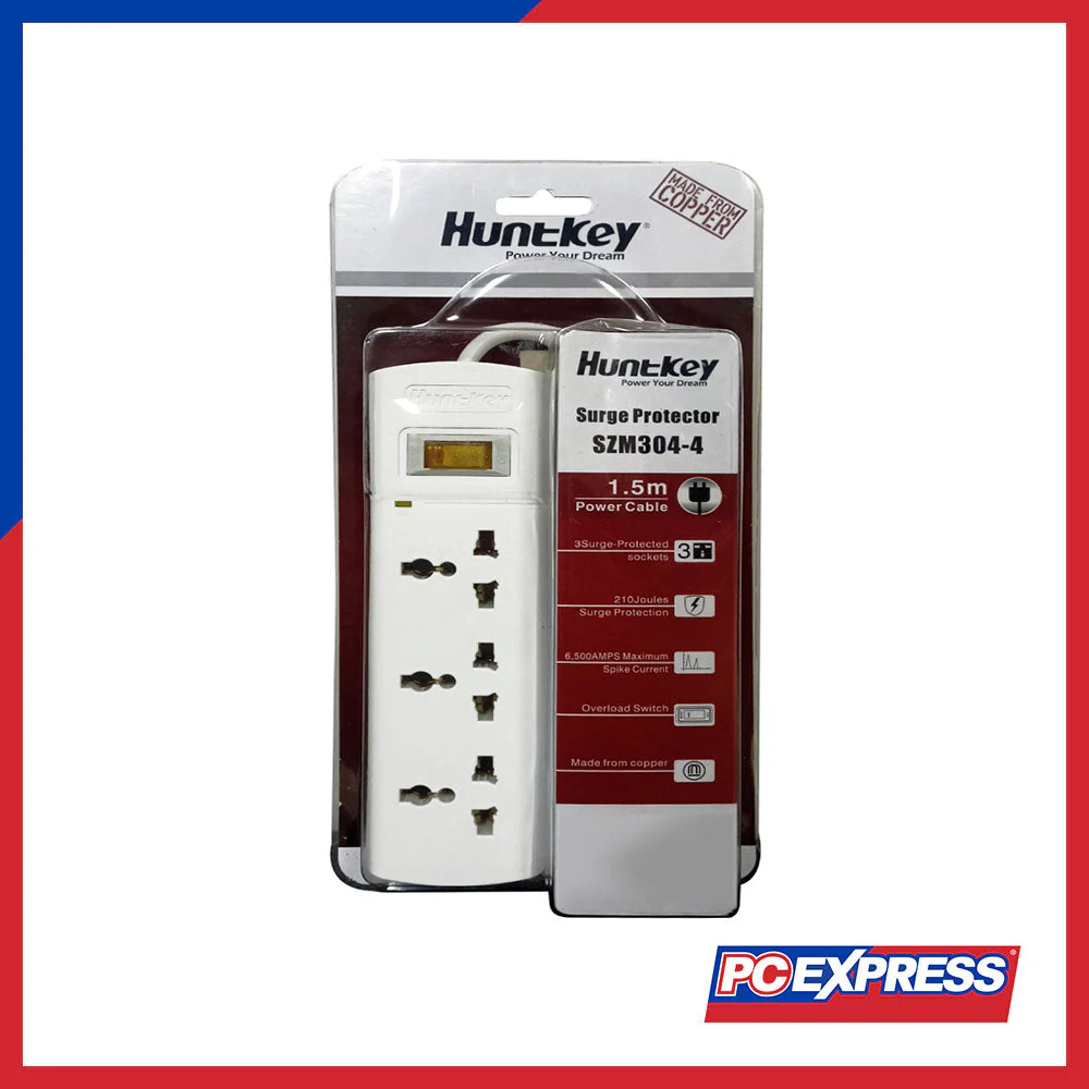HUNTKEY SZM304-4 3-Socket Surge Protect Power Strip - Image 5