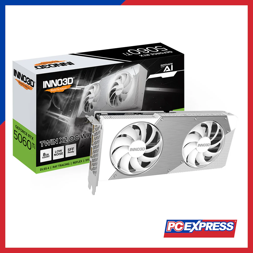 INNO3D GeForce RTX™ 5060 Ti TWIN X2 OC 8GB GDDR7 128-bit Graphics Card - White