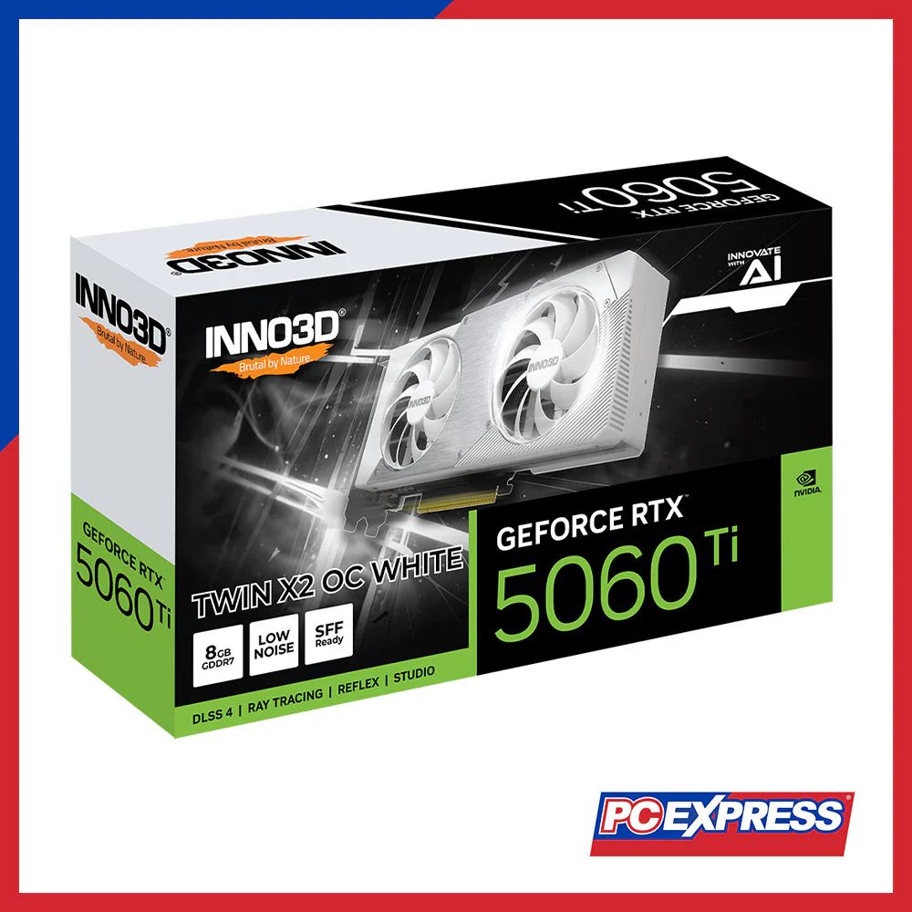 INNO3D GeForce RTX™ 5060 Ti TWIN X2 OC 8GB GDDR7 128-bit Graphics Card - White - Image 2