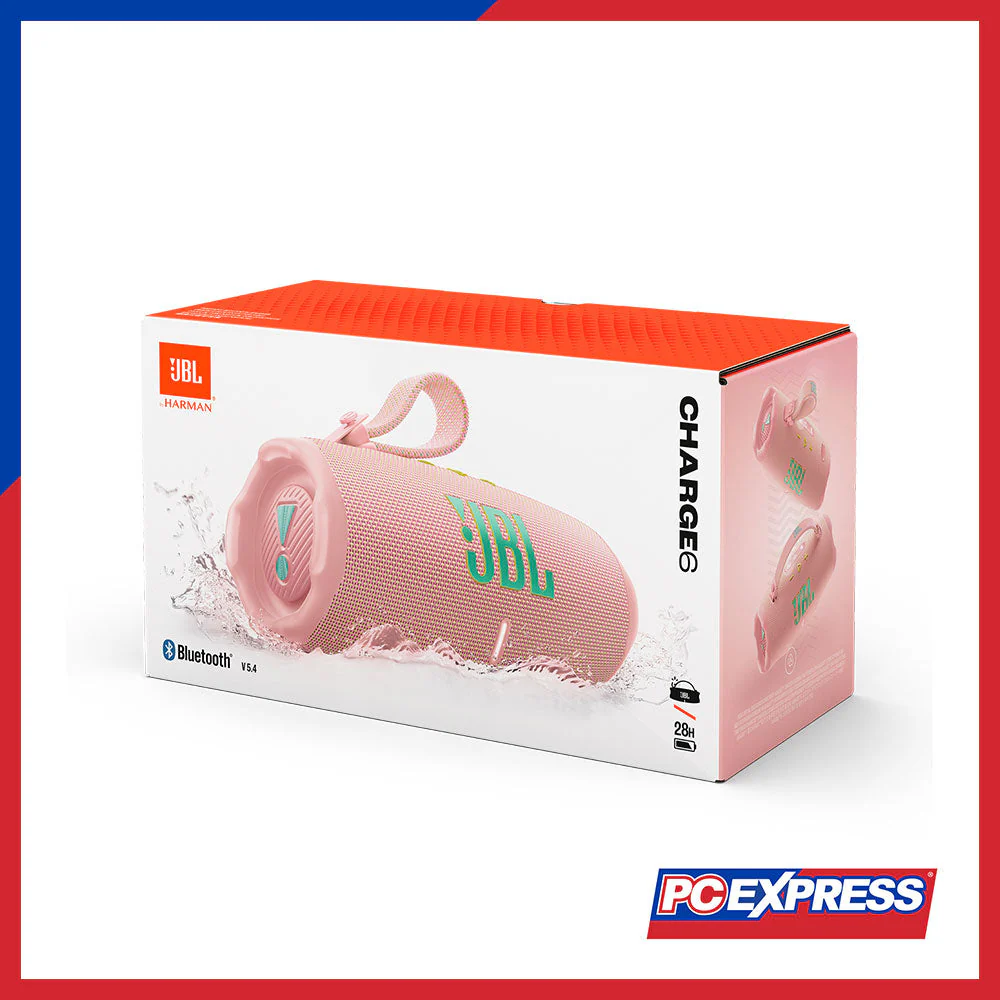 JBL Charge 6 Portable Waterproof and Drop-Proof Bluetooth Speaker - Pink - Image 7