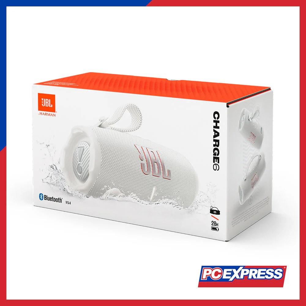 JBL Charge 6 Portable Waterproof and Drop-Proof Bluetooth Speaker - White - Image 14