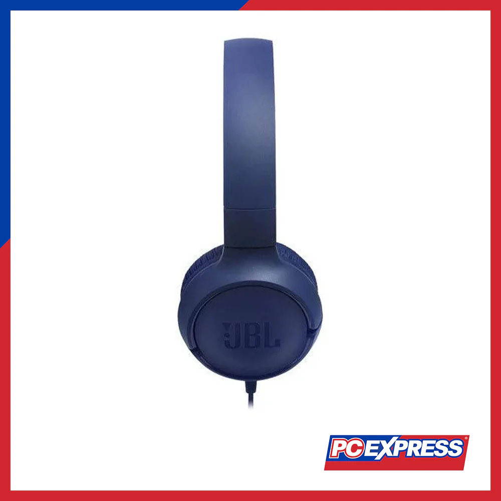 JBL Tune 500 Wired On-Ear Headphones - Blue - Image 4