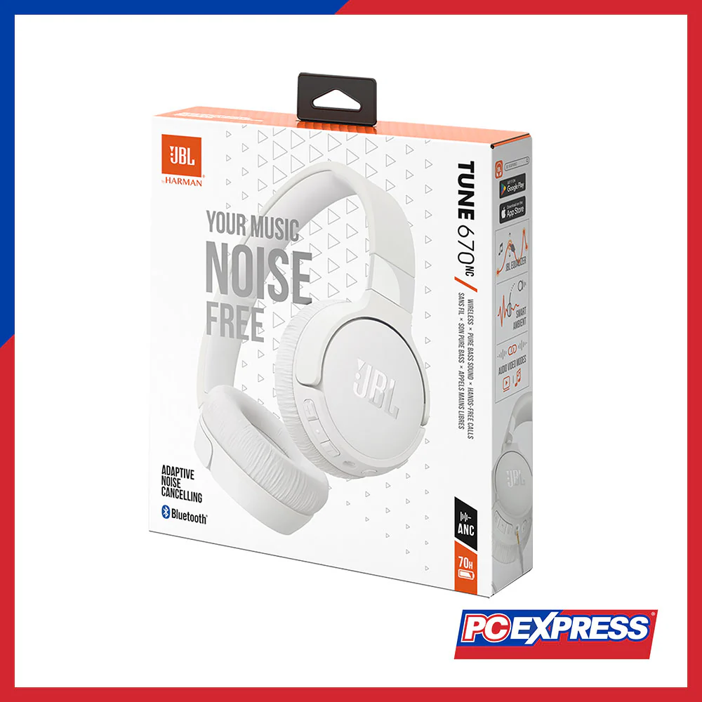JBL Tune 670NC Adaptive Noise Cancelling Wireless On-Ear Headphones - White - Image 6