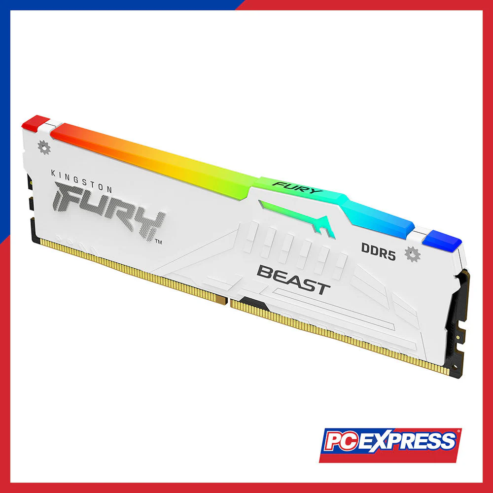 KINGSTON 16GB DDR5 6000MT/S (KF560C30BWEA-16) FURY Beast RGB RAM (White) - Image 2