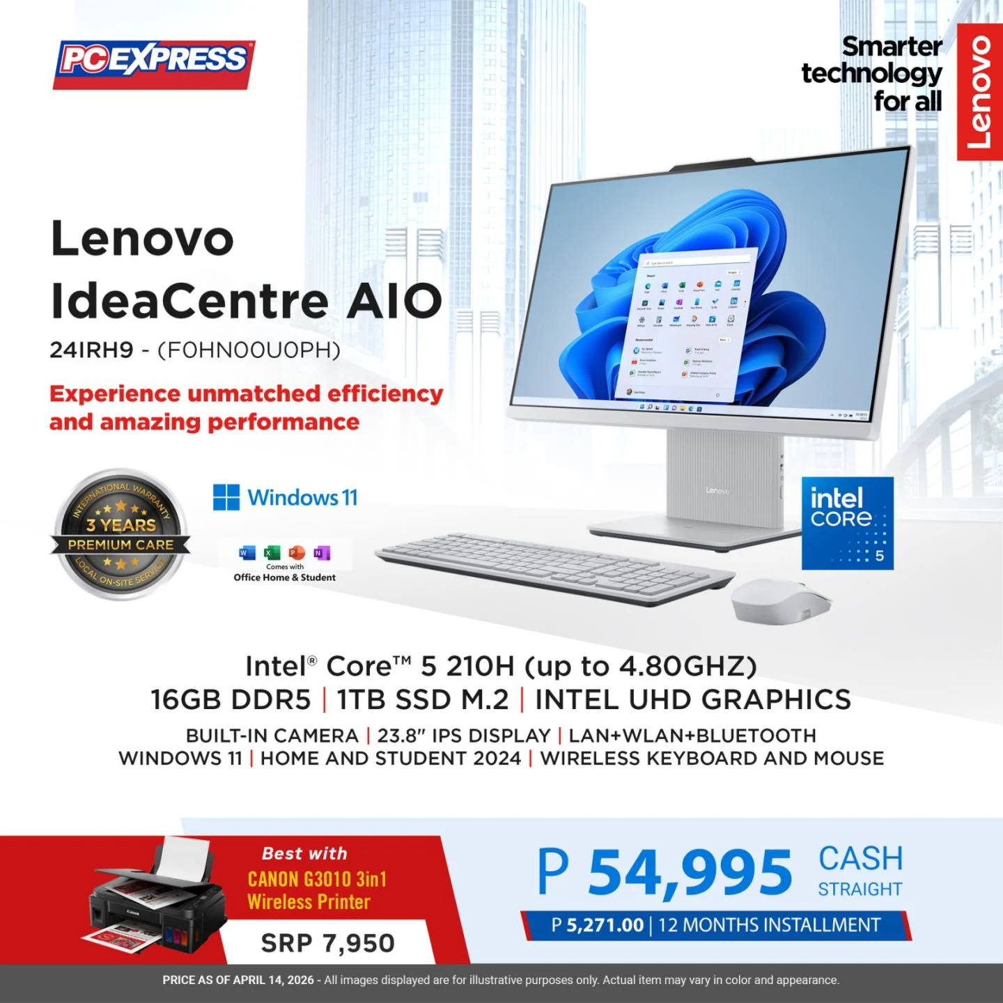 LENOVO IdeaCentre All-in-One 24IRH9 - (F0HN00U0PH) Desktop
