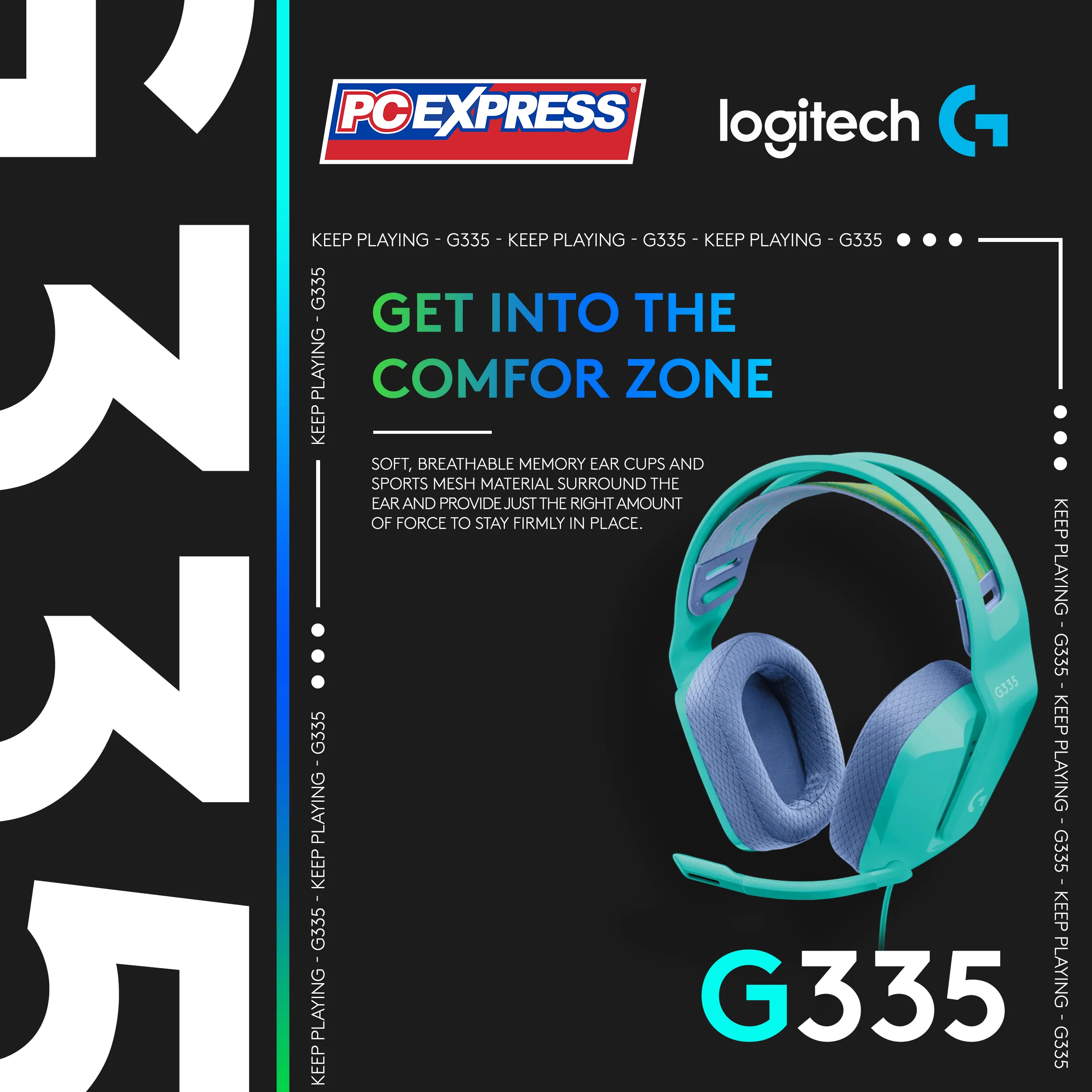 LOGITECH G335 Wired Gaming Headset (Mint) - Image 2