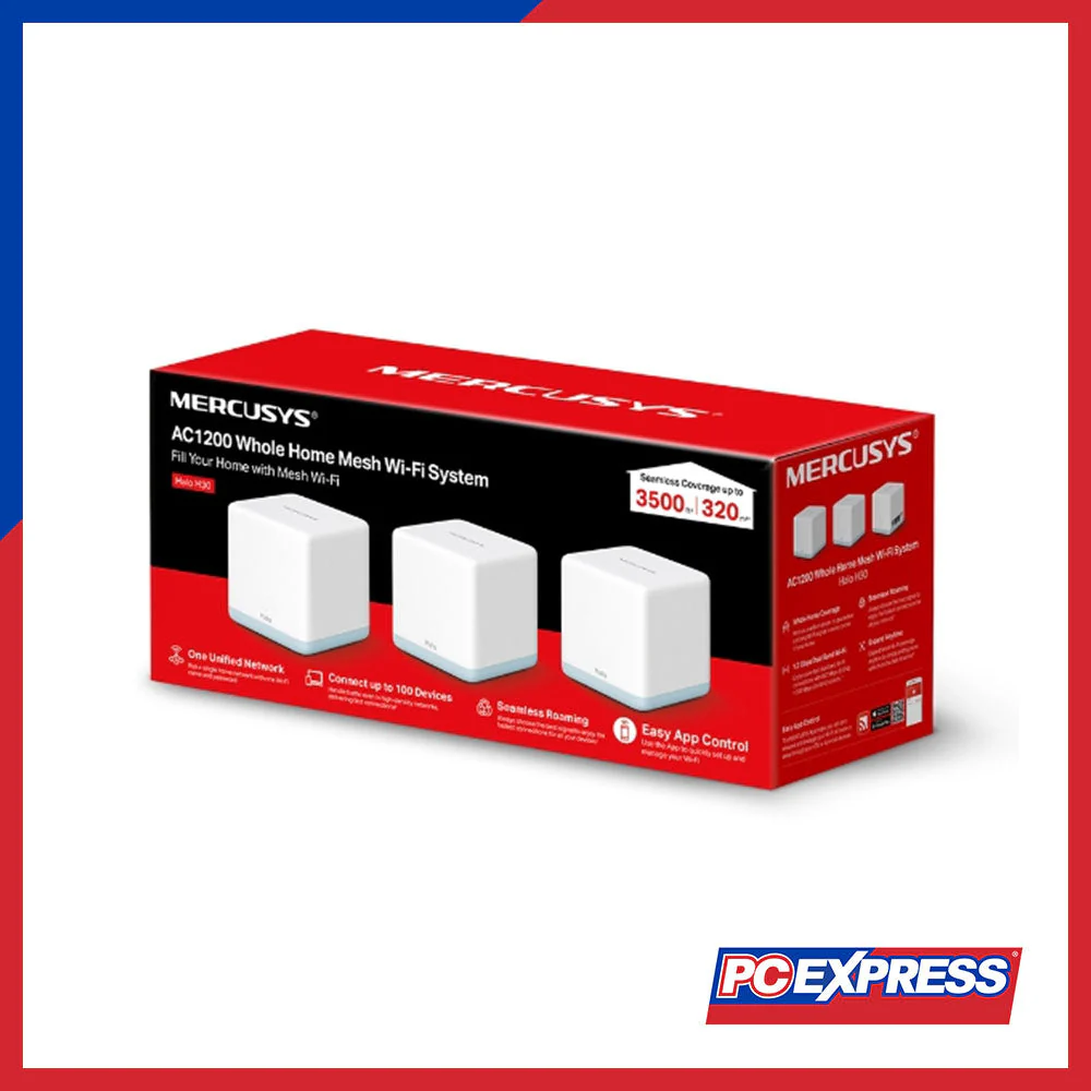 MERCUSYS HALO H30 (3-Pack) AC1200 Whole Home Mesh Wi-Fi System - Image 3