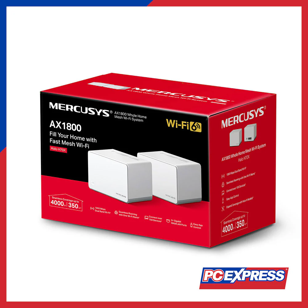 MERCUSYS HALO H70X (2-Pack) AX1800 Whole Home Mesh Wi-Fi 6 System - Image 4