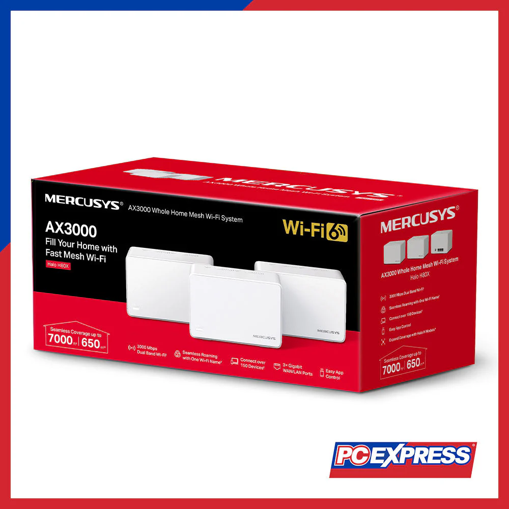MERCUSYS HALO H80X (3-Pack) AX3000 Whole Home Mesh Wi-Fi 6 System - Image 4