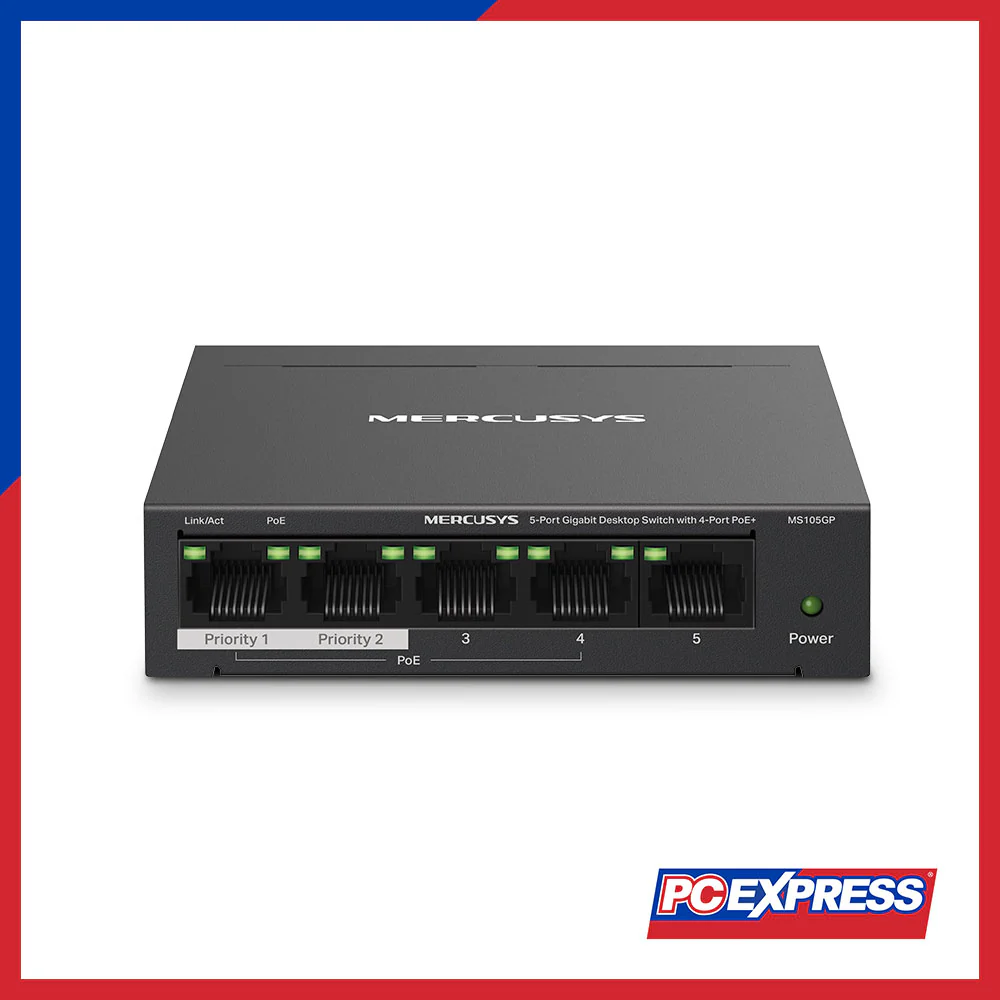 MERCUSYS MS105GP 5-Port Gigabit Desktop Switch with 4-Port PoE+ - Image 2