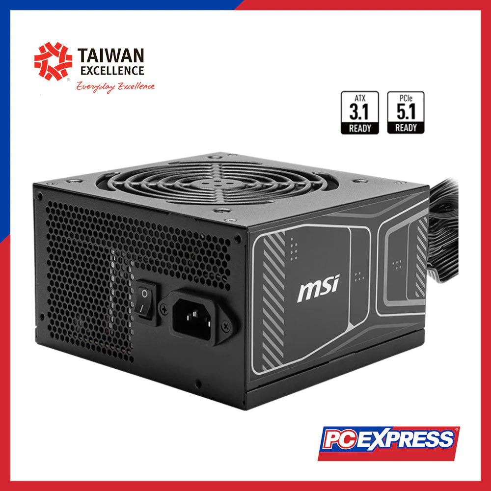 MSI 750W MAG A750GN ATX 3.1 80+ Gold Non-Modular Power Supply - Image 4