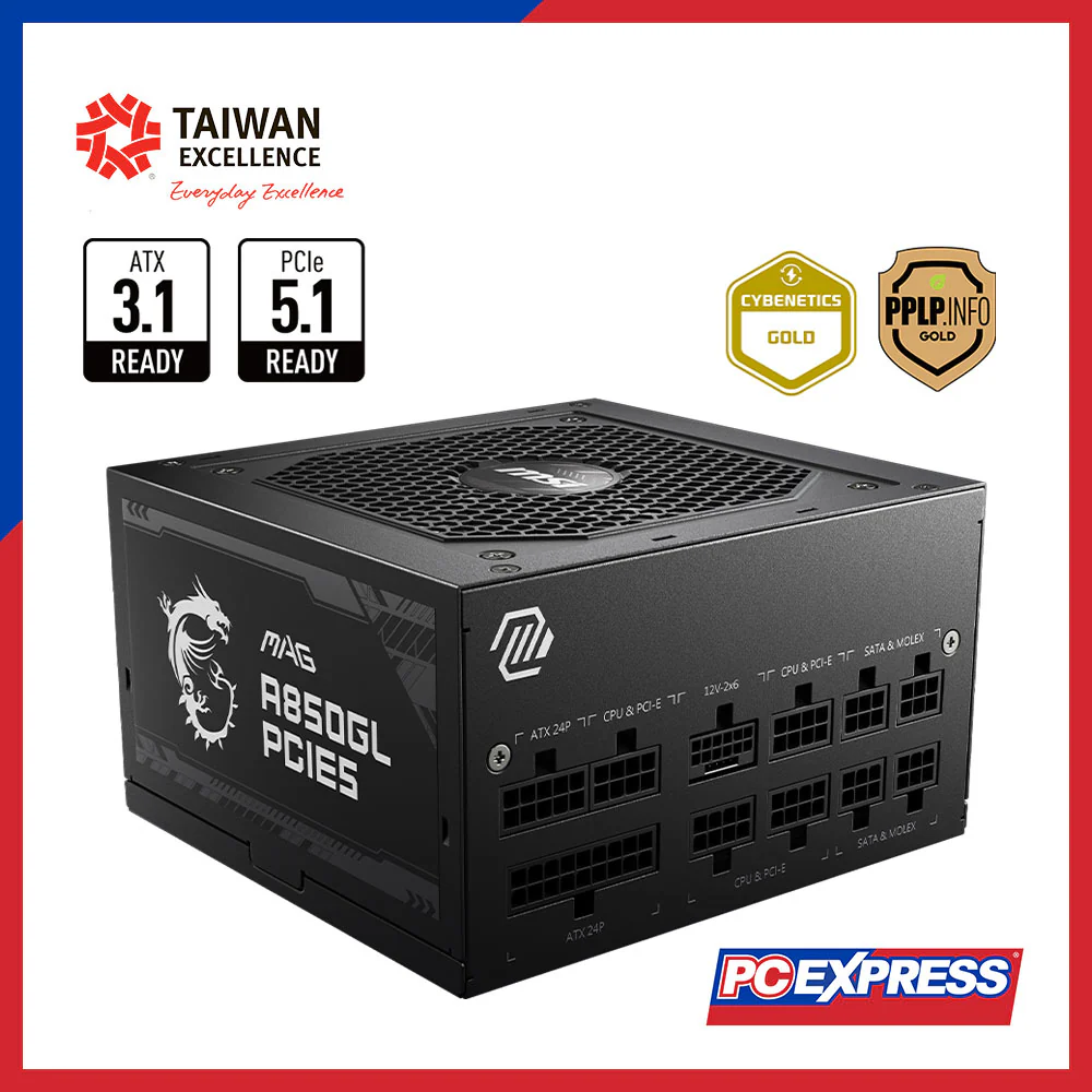 MSI 850W MAG A850GL ATX 3.1 80+ Gold Fully Modular Power Supply - Image 9