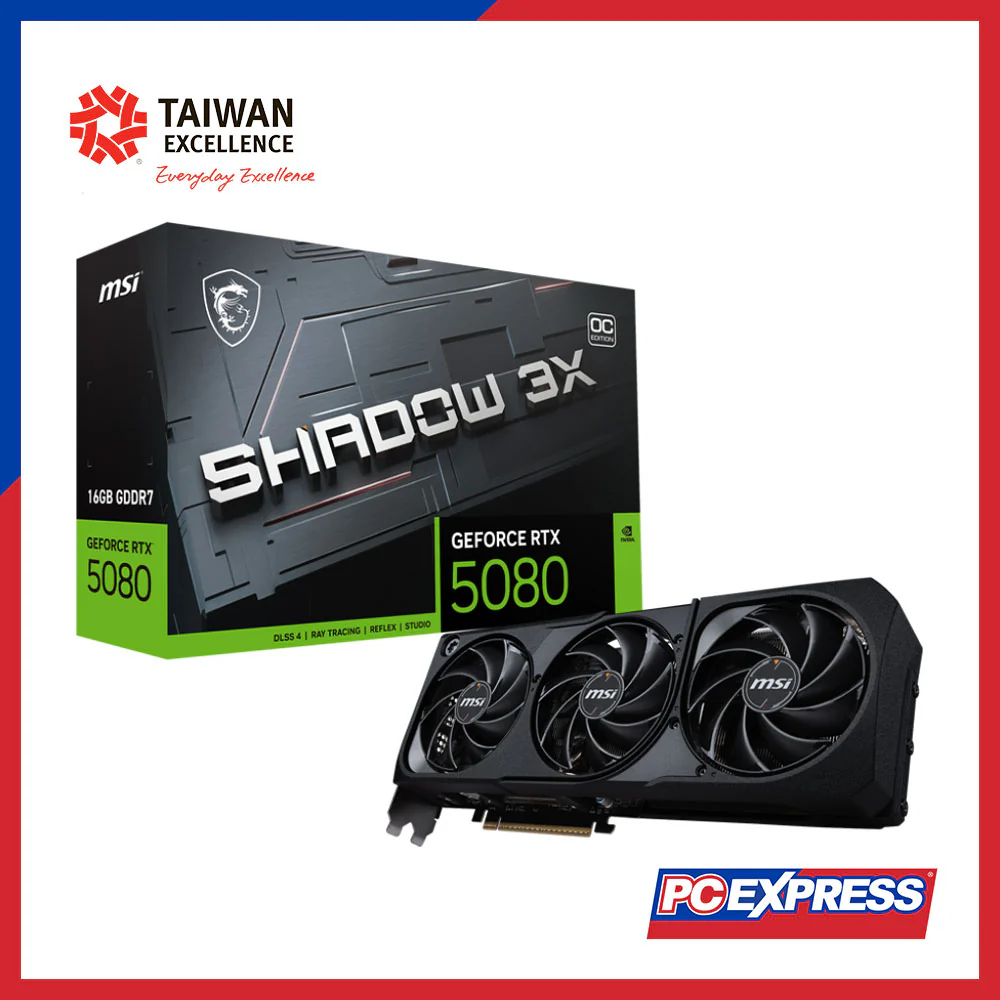 MSI GeForce RTX™ 5080 SHADOW 3X OC 16GB GDDR7 256-bit Graphics Card