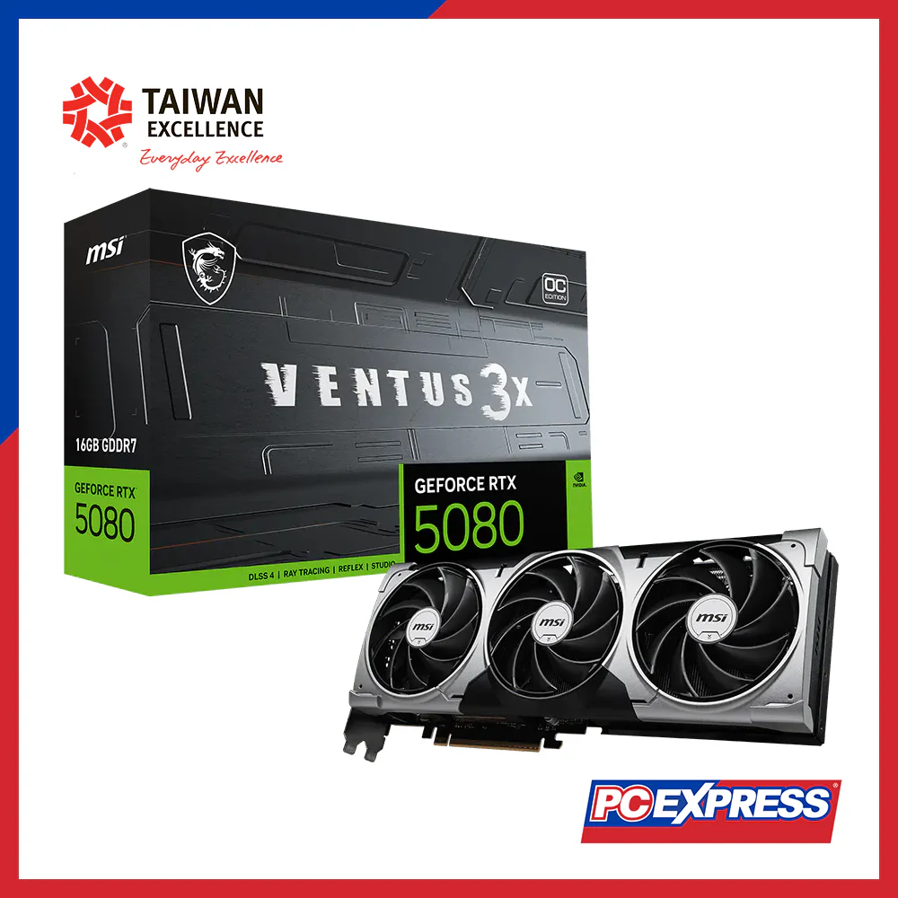 MSI GeForce RTX™ 5080 VENTUS 3X OC 16GB (G5080-16V3C) GDDR7 256-bit Graphics Card