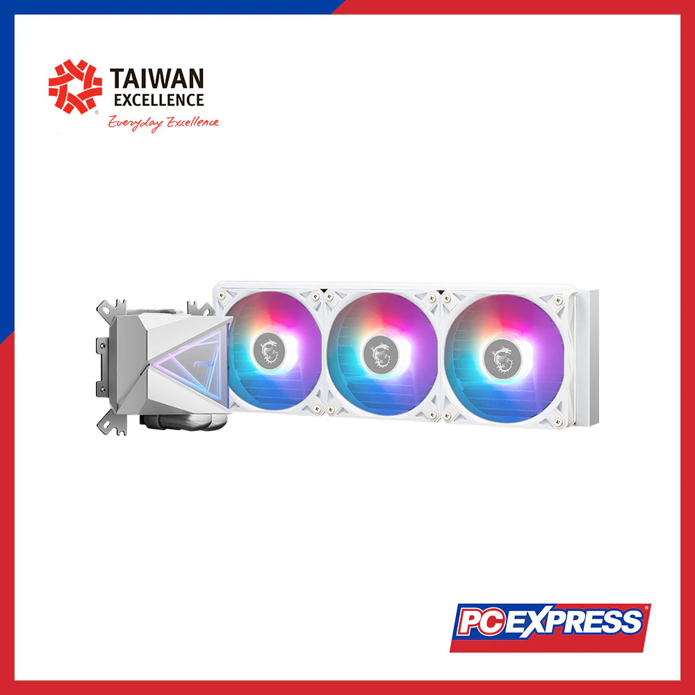 MSI MAG CORELIQUID I360 AIO LC ARGB CPU Liquid Cooler Fan (White) - Image 4