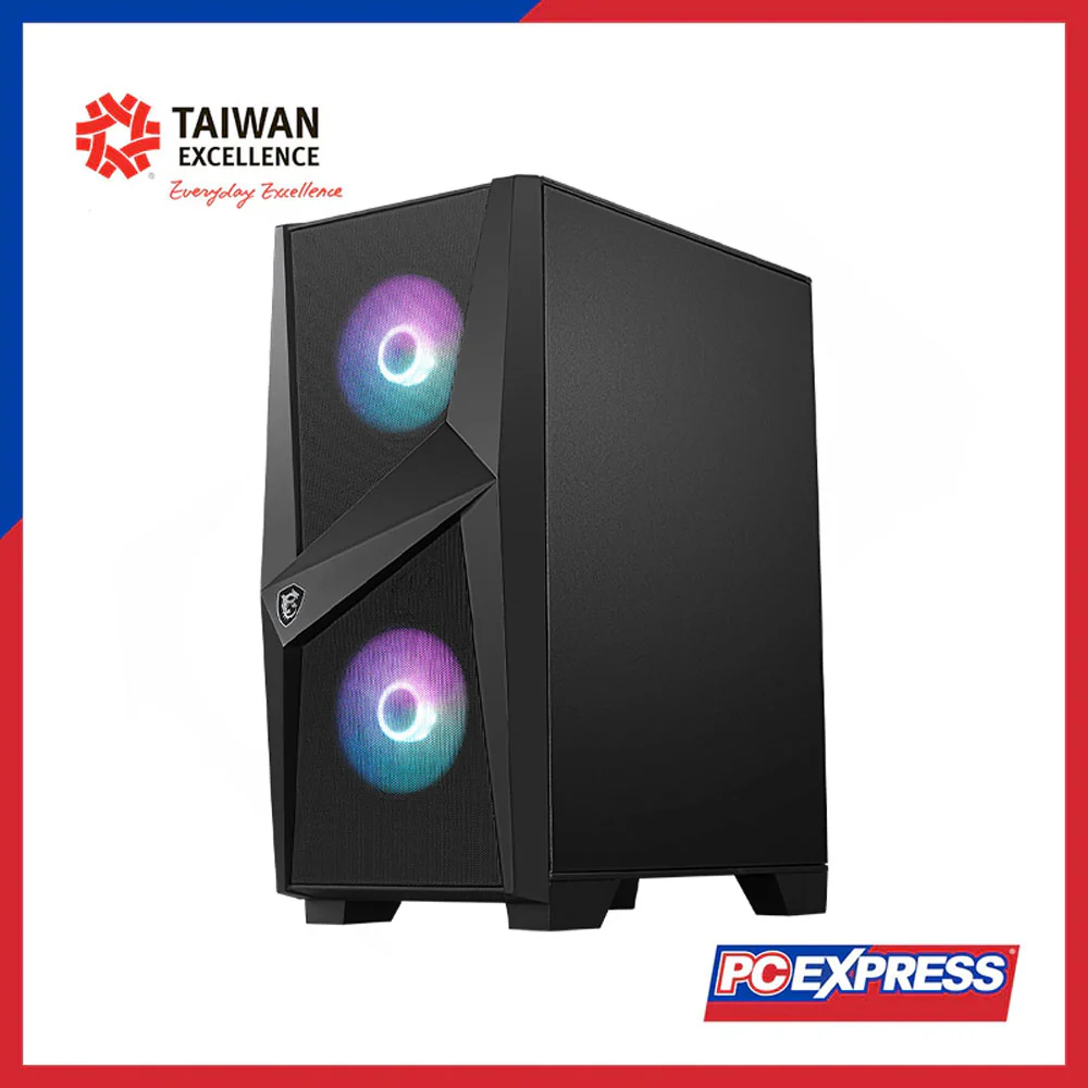 MSI Mag Forge 100R Tempered Glass ARGB Fans Mid-Tower Chassis (Black) - Image 3