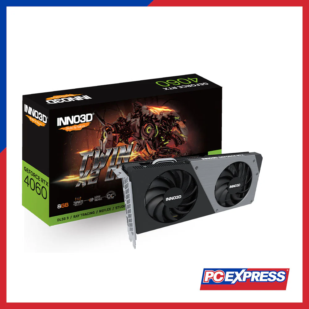 INNO3D GeForce RTX™ 4060 TWIN X2 NON-OC 8GB GDDR6 128-bit Graphics Card