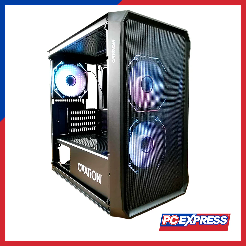 OVATION Hypergate Mesh 3.1 RGB Micro-ATX Gaming PC Case - Black