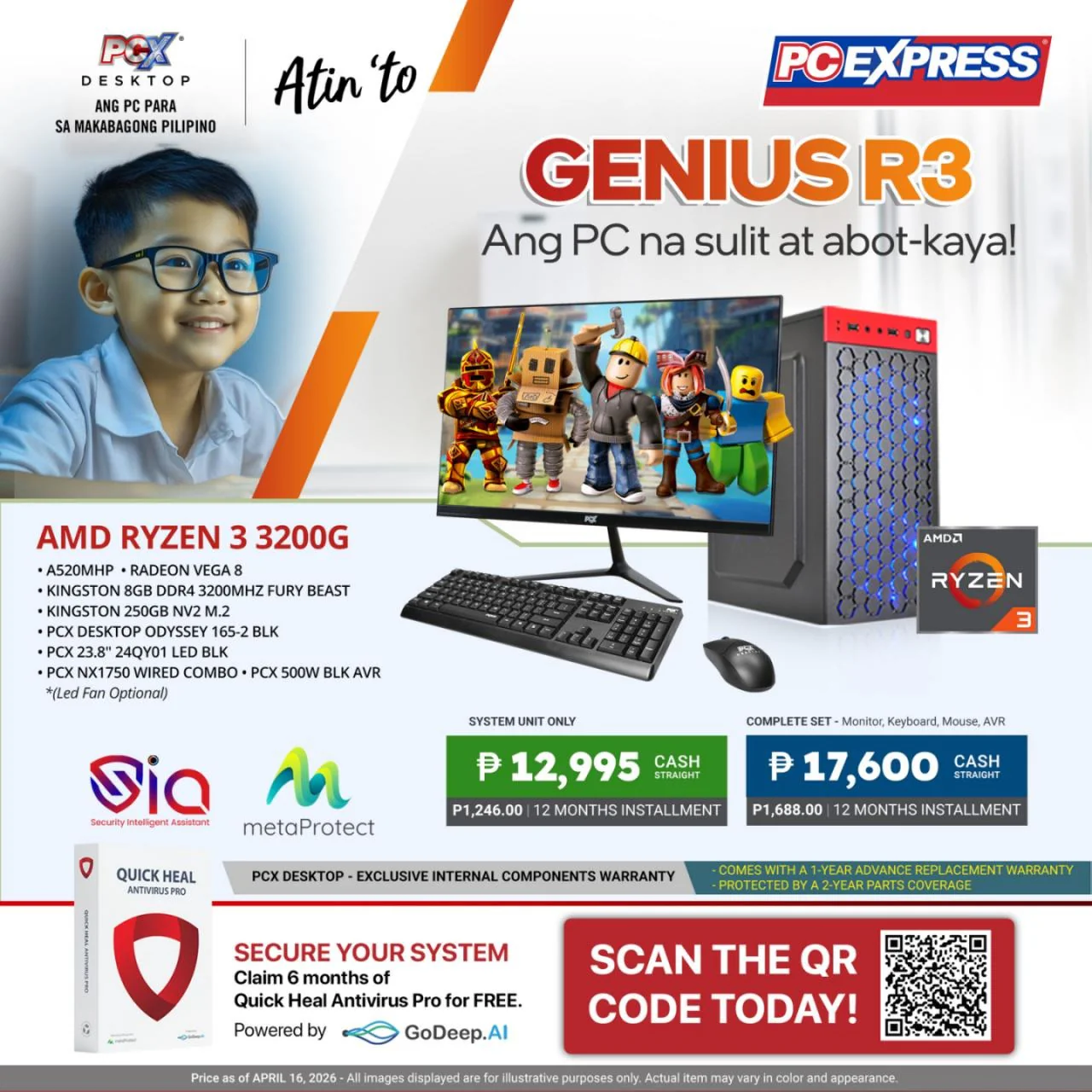 PCX LFH GENIUS (R3) AMD Ryzen™ 3 Desktop
