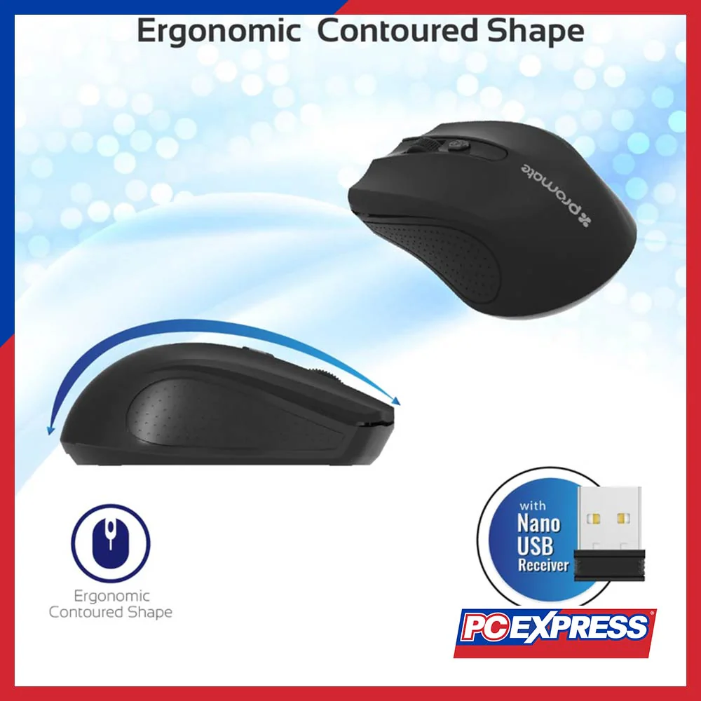 PROMATE CLIX-8 Wireless Mouse (Black) - Image 2