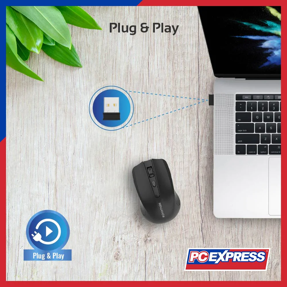 PROMATE CLIX-8 Wireless Mouse (Black) - Image 4