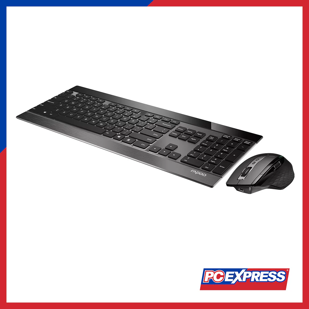 RAPOO 9900M Multi-Mode Wireless Ultra-Slim (Keyboard + Mouse) Combo - Black - Image 4