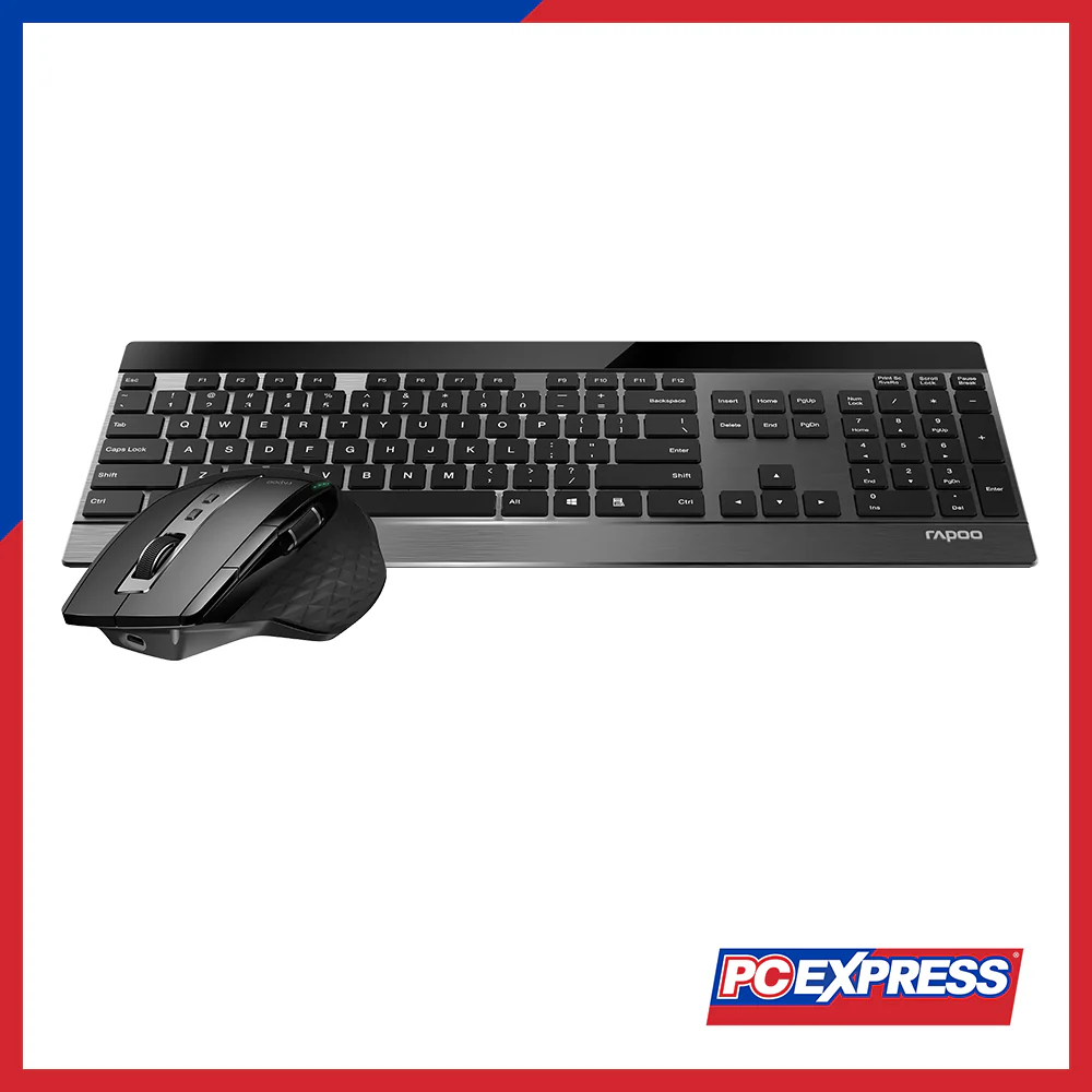RAPOO 9900M Multi-Mode Wireless Ultra-Slim (Keyboard + Mouse) Combo - Black - Image 5