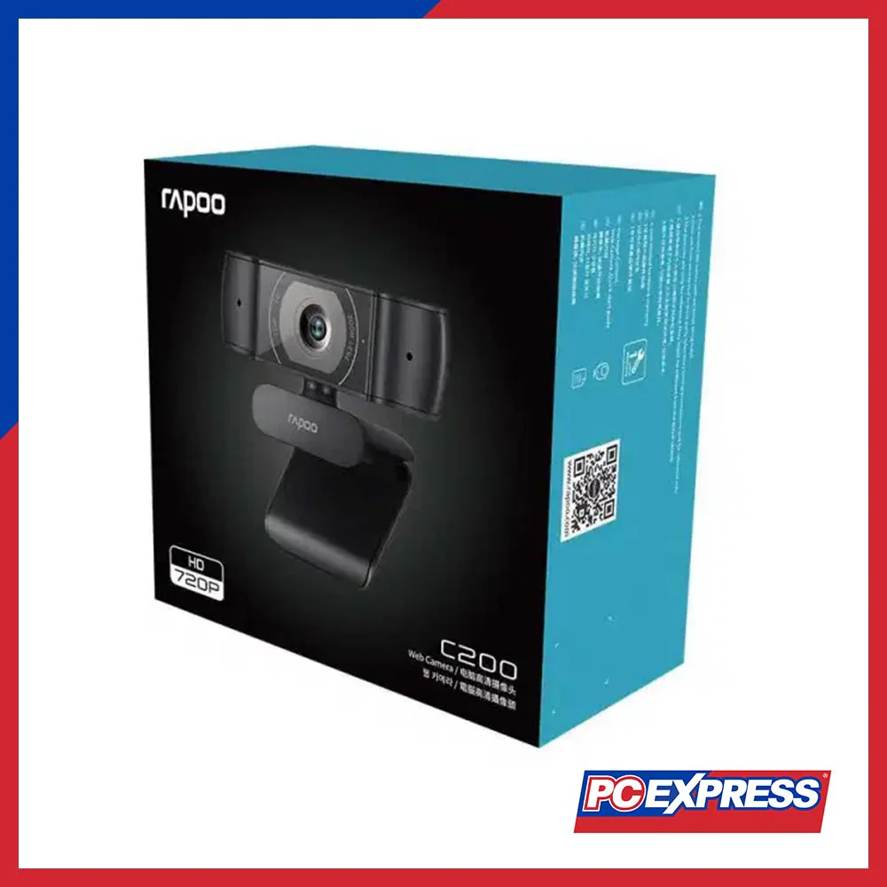 RAPOO C200 Webcam 720P HD 360®° Horizontal with Microphone