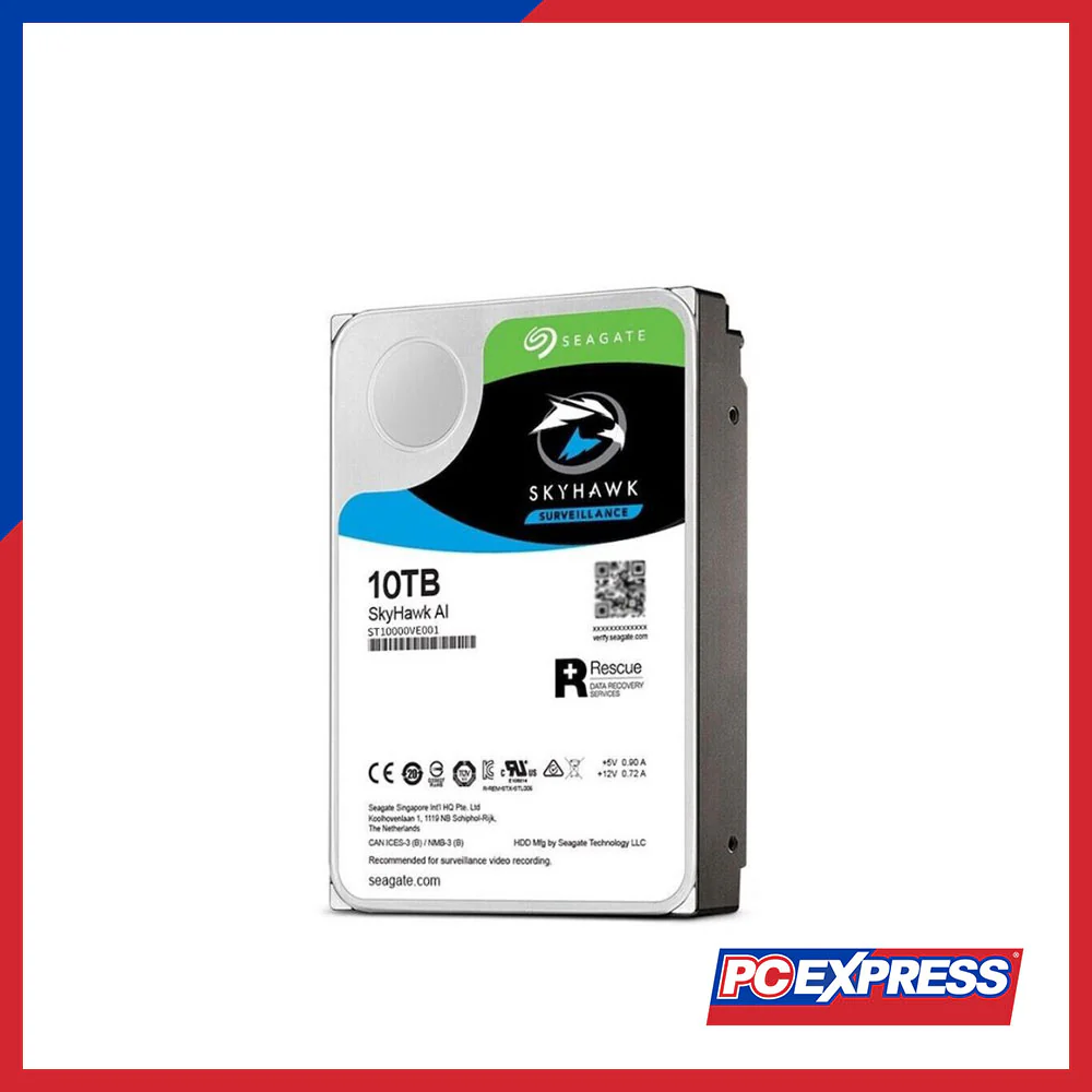 SEAGATE 10TB SATA SkyHawk AI (ST10000VE001) Surveillance Hard Drive - Image 3