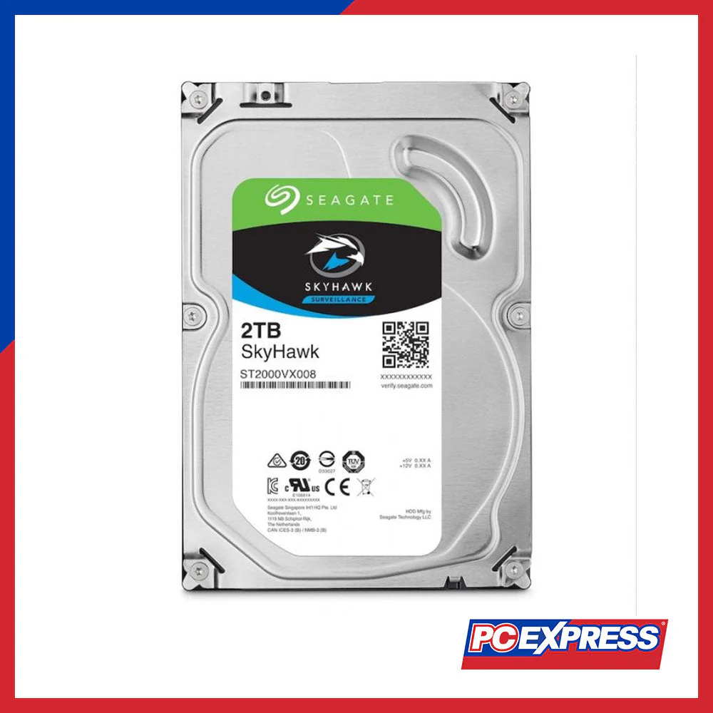 SEAGATE 2TB SATA SKYHAWK (ST2VX008/15) Surveillance Hard Drive - Image 2