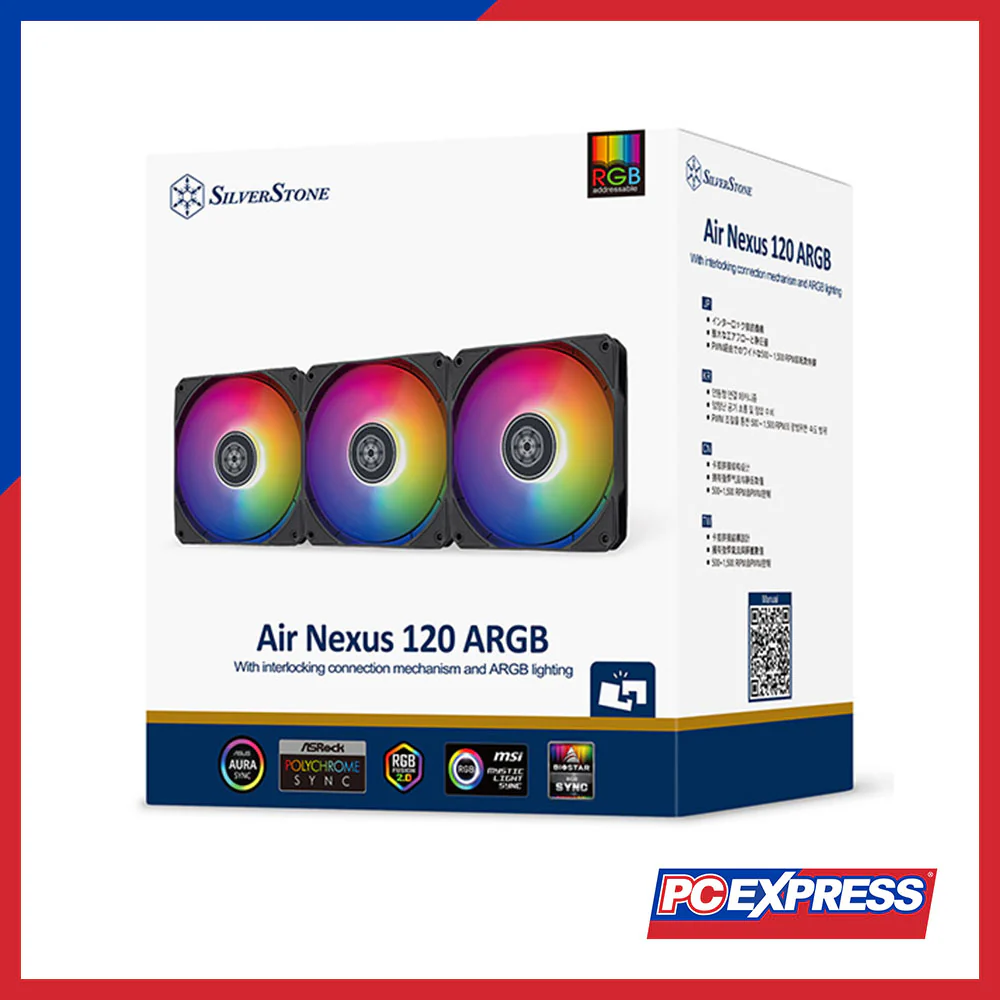 SILVERSTONE Air Nexus 120MM ARGB Fan (3 Pack) - Black - Image 6