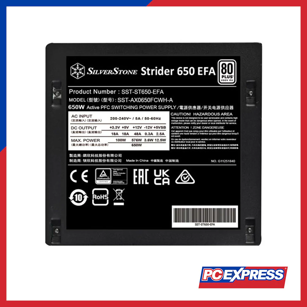 SILVERSTONE Strider SST-ST650-EFA 650W 80+ True Rated Power Supply - Image 6