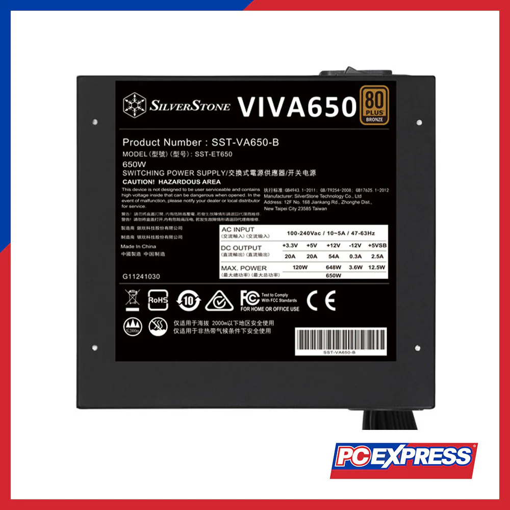 SILVERSTONE VIVA 650W 80+ Bronze Non-Modular True Rated Power Supply - Image 3