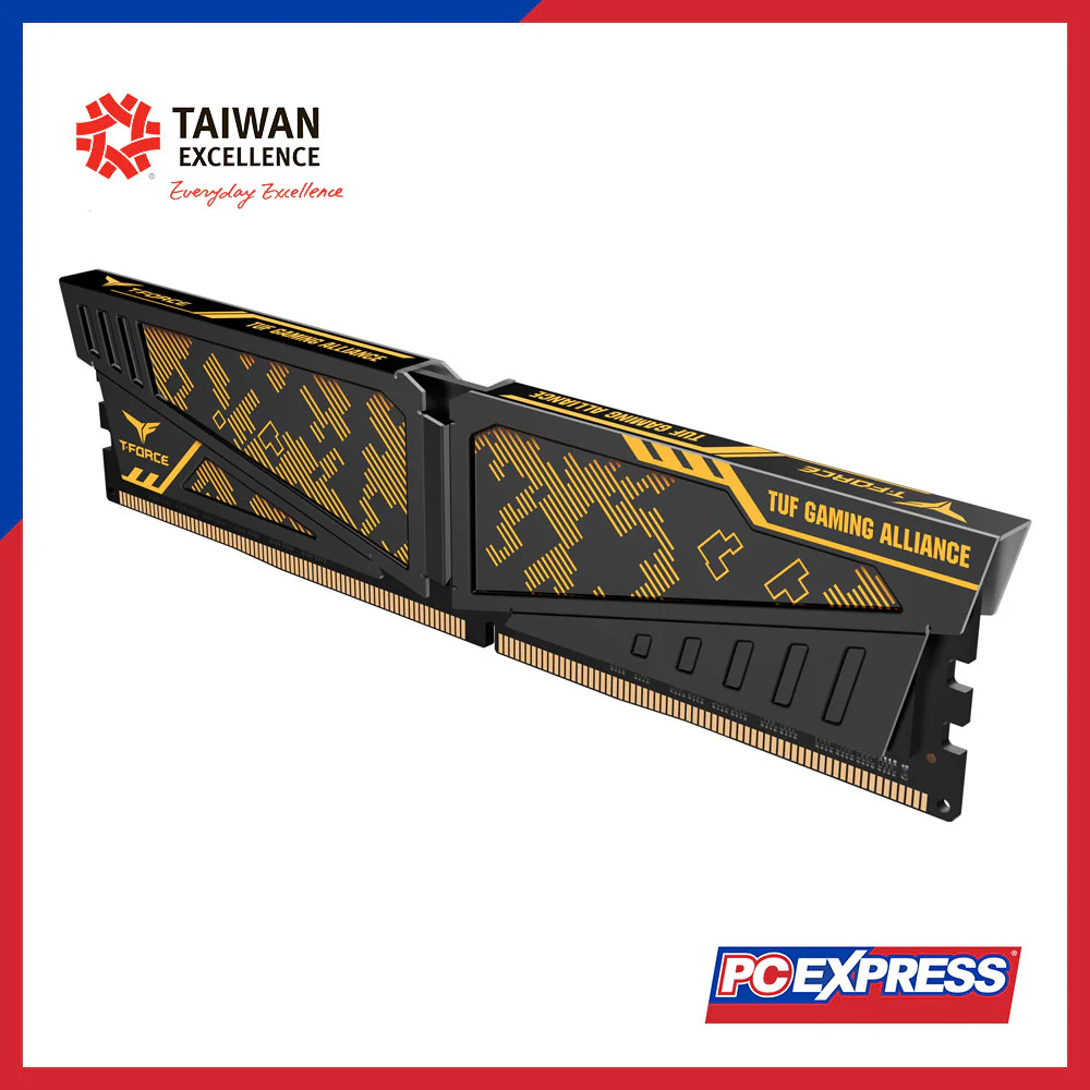TEAMGROUP 16GB (2x 8GB) DDR4 3600MHZ VULCAN TUF Gaming Alliance Desktop Memory - Yellow - Image 2