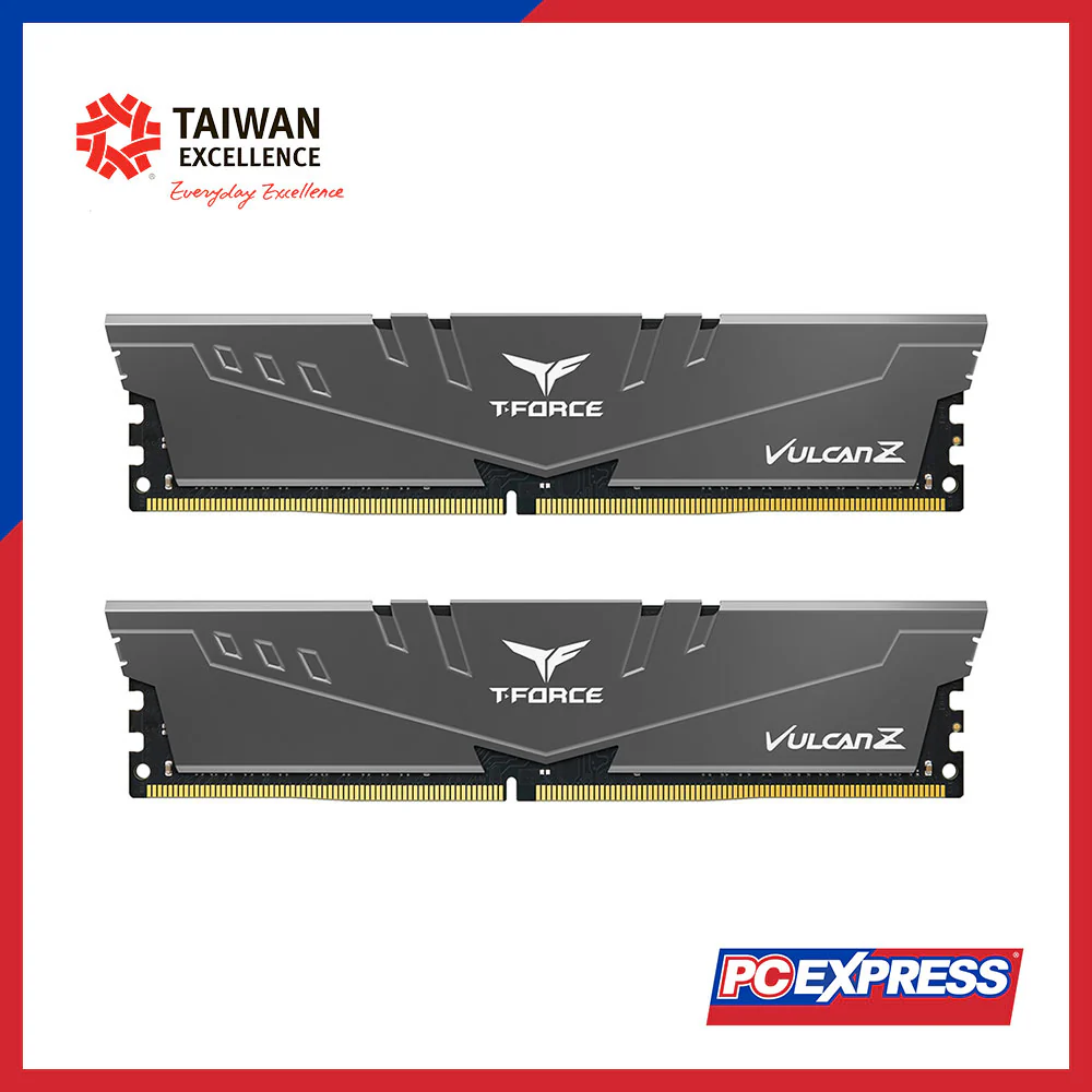 TEAMGROUP 16GB (2x8GB) DDR4 3600MHz VULCAN Z Desktop Memory - Gray
