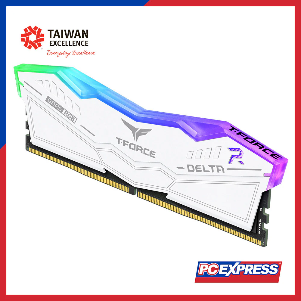 TEAMGROUP 64GB (2x 32GB) DDR5 6000MHz DELTA RGB Desktop Memory - White - Image 3